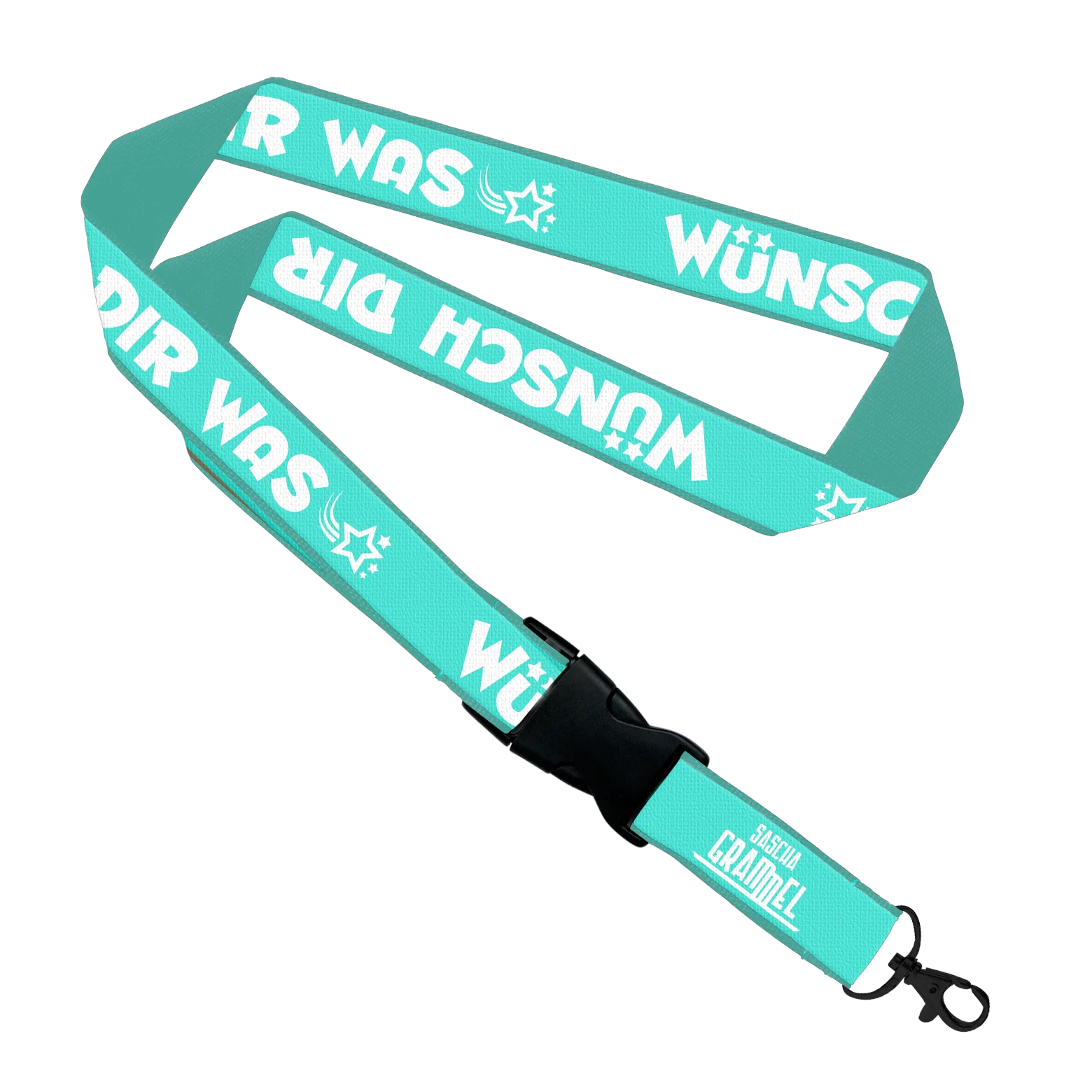 Wünsch Dir was - Logo Lanyard türkis